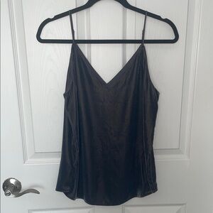 Express Gray Satin and Velvet Camisole Top